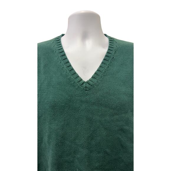 Core  💚 Lands’ End L Green Knit Sweater Vest Japan Made Classic Preppy Core - Picture 2 of 4